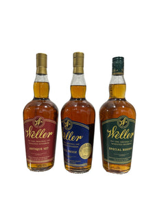 Weller Full Proof Wheated Single Barrel Store Pick Bourbon Whiskey, Weller Antique 107 and Weller Special Reserve Bundle 750ml