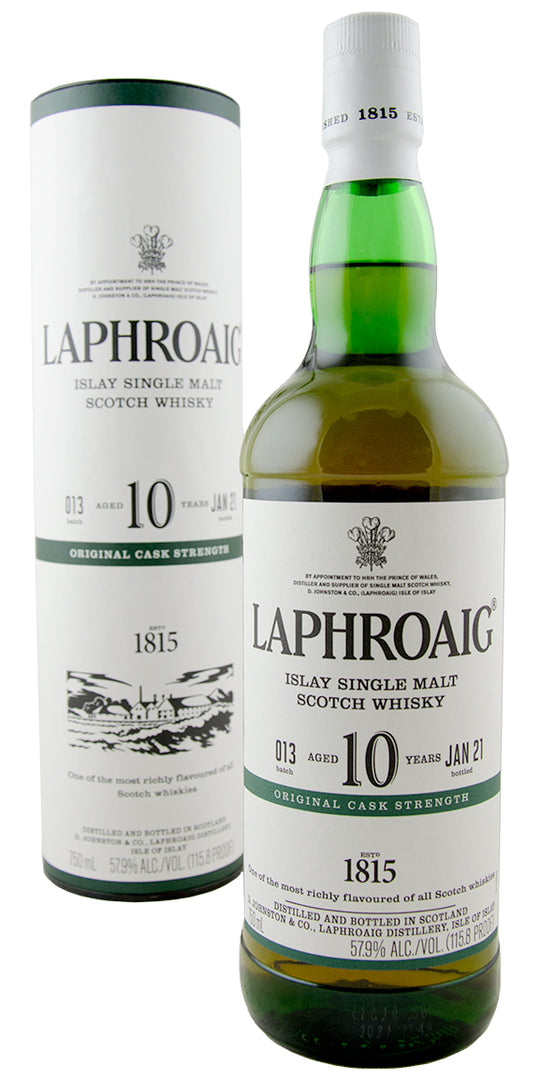 Laphroaig 10 yr. Cask Strength Scotch 750 ml