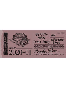 Booker’s Bourbon Batch 2020-01 ‘Granny’s Batch’ 750ml